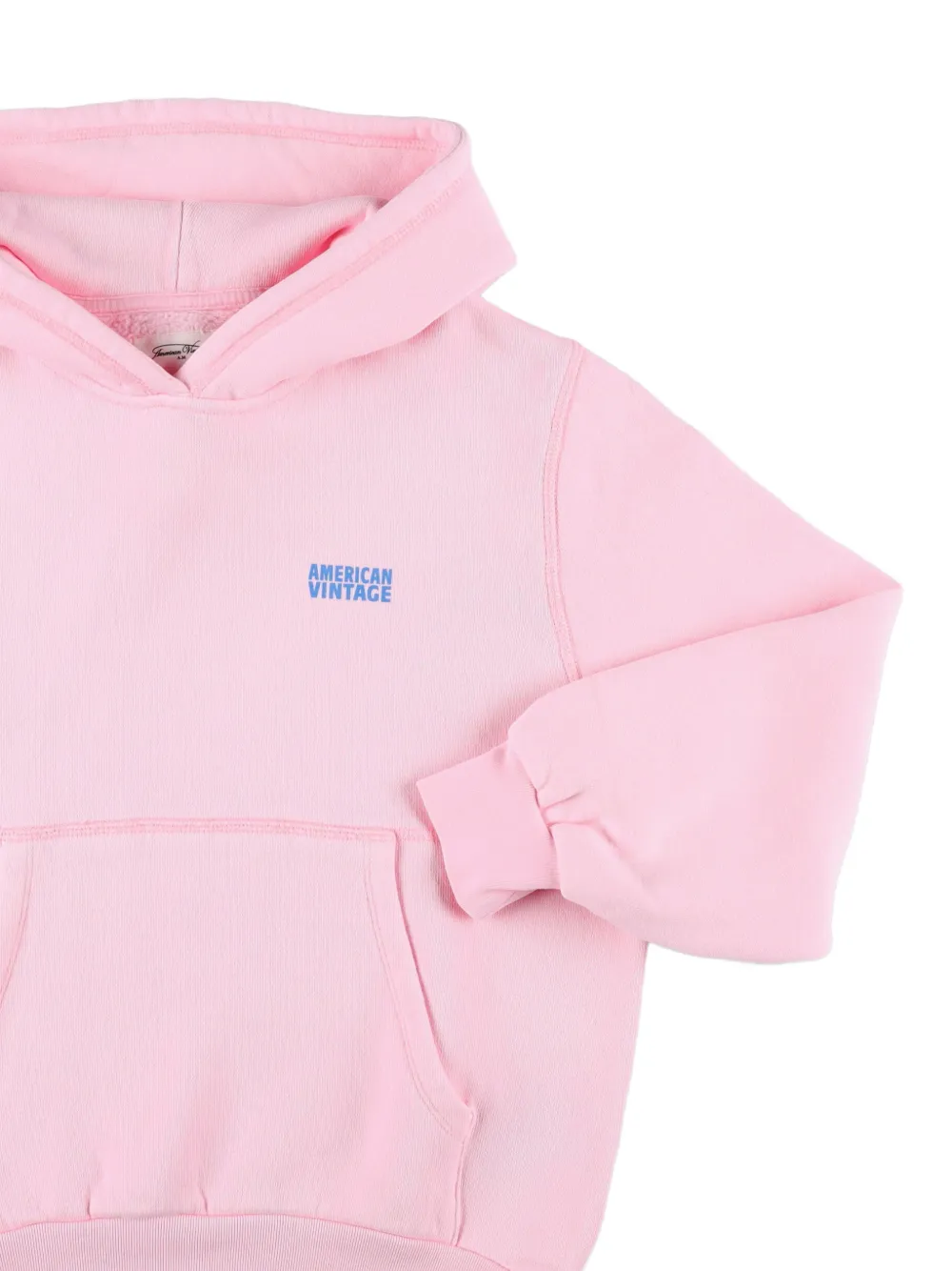 American Vintage Kids Izubird hoodie met buidelzak en logoprint Roze