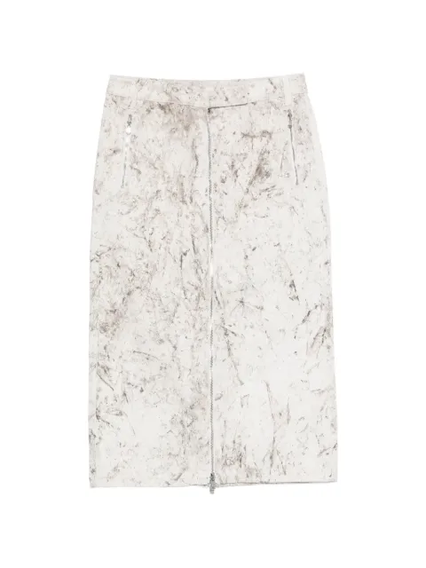 Tibi Calcimin denim zip-up skirt