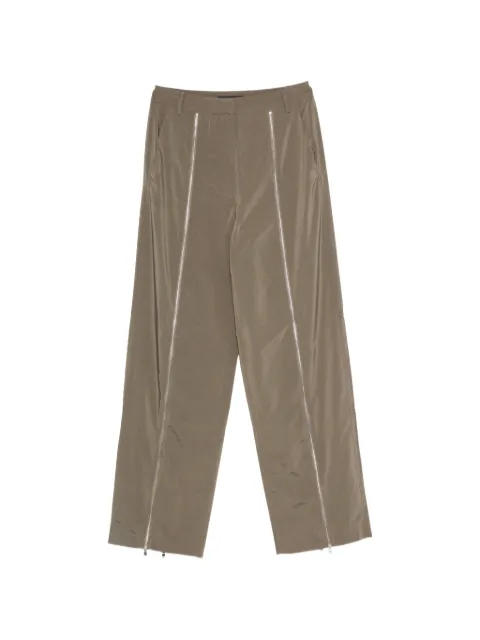 Tibi Nylon Zipper straight-leg trousers