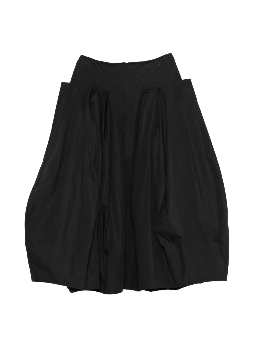 Tibi pinched-pleat midi skirt - Nero
