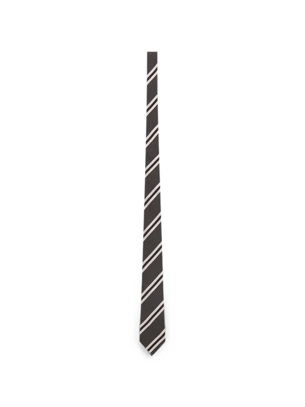 Saint Laurent striped tie in silk jacquard - Schwarz
