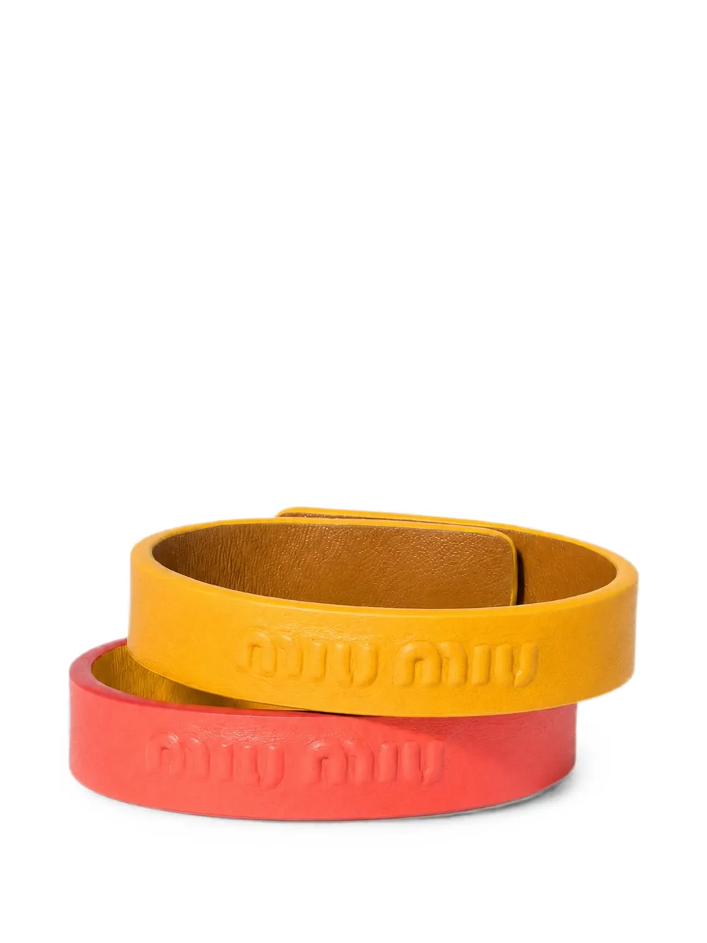 Miu Miu Bracciali in pelle (2 pezzi) - Giallo
