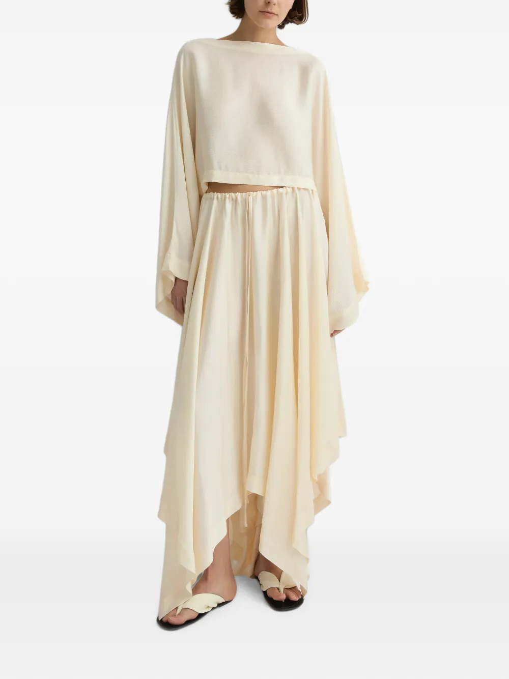 BONDI BORN Ardea Hammered-satin Top in Neutrals, view 2