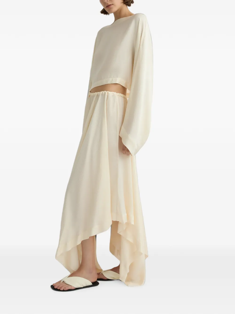 BONDI BORN Ardea Hammered-satin Top in Neutrals, view 3