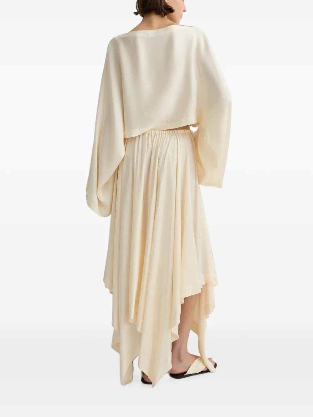 BONDI BORN Ardea Hammered-satin Top in Neutrals, view 4