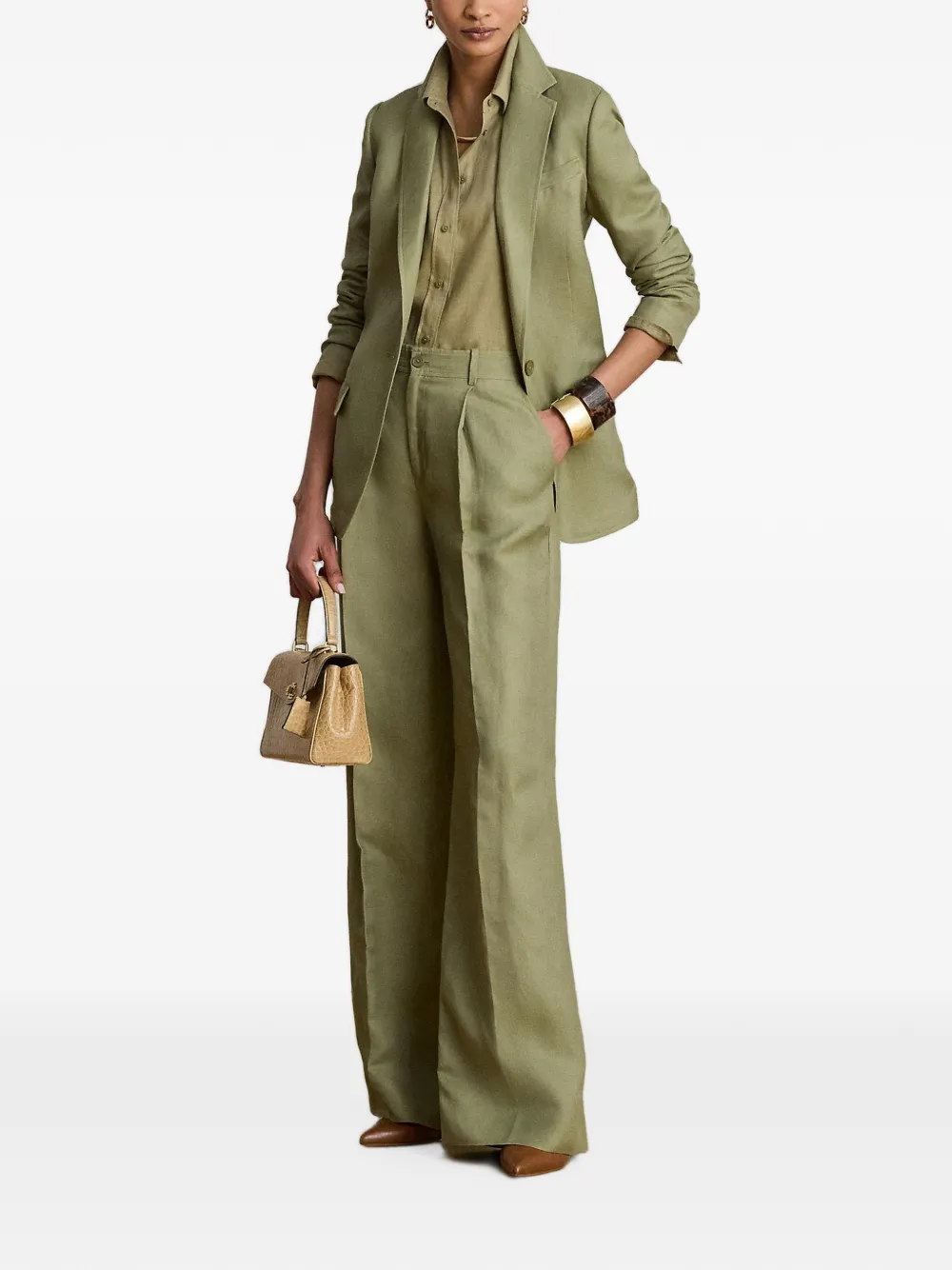 Lauren Ralph Lauren High waist plooibroek Groen