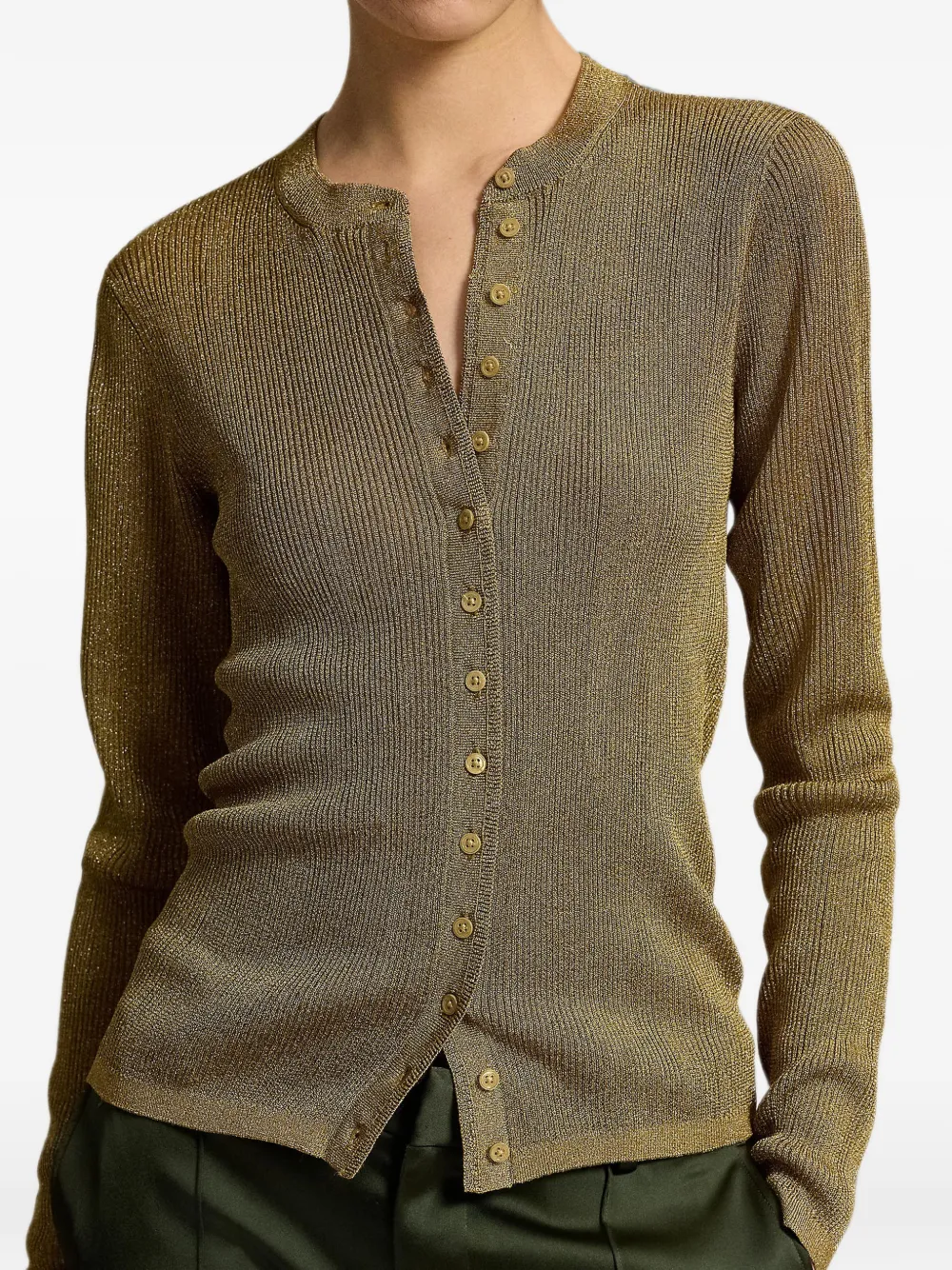 Polo Ralph Lauren Geribbeld metallic vest Goud