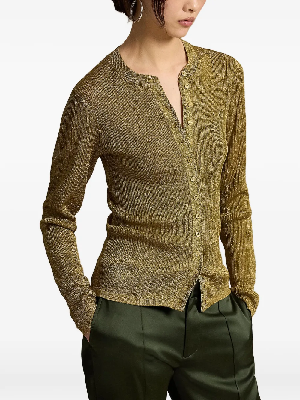 Polo Ralph Lauren Geribbeld metallic vest Goud