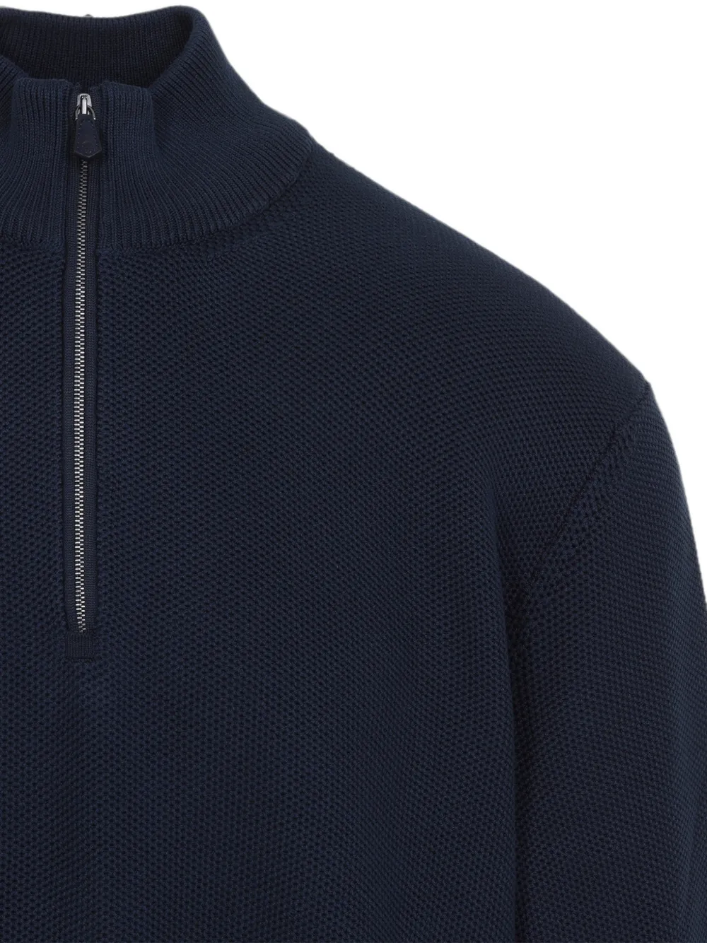 Ralph Lauren Purple Label Wafelgebreide trui met halve rits Blauw