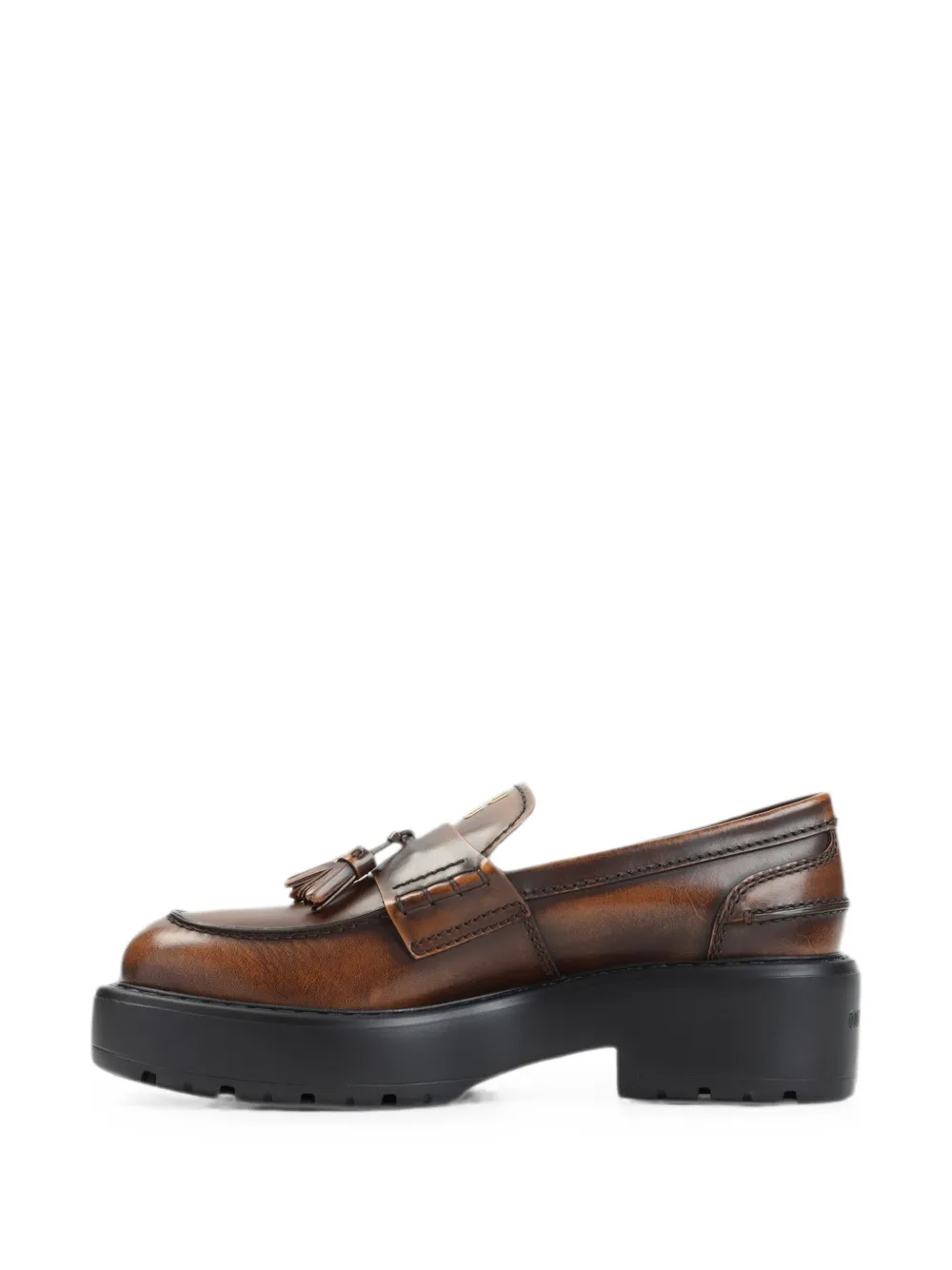 Miu Leren loafers met kwastje Bruin