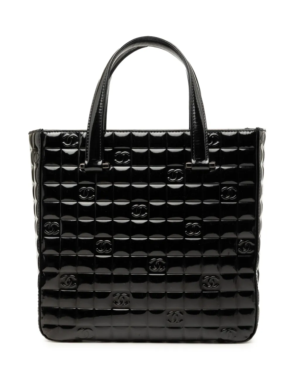 CHANEL Pre-Owned 2002-2003 CC Chocolate Bar Patent tote bag - Nero