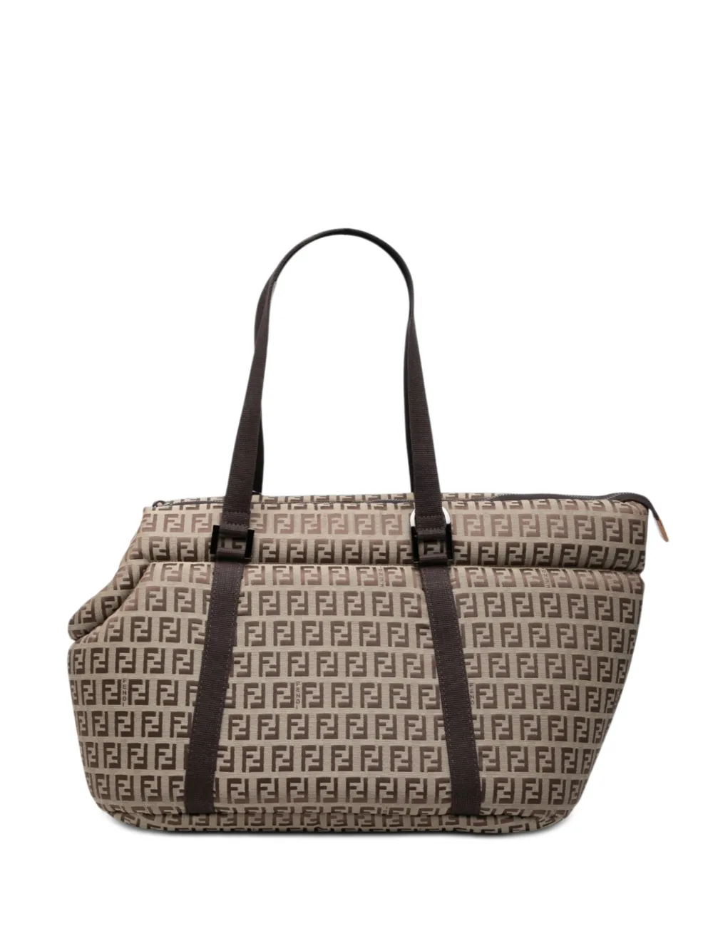 Fendi Pre-Owned 2000-2010 Zucchino Padded Canvas Pet Carrier Bag travel bag - Toni neutri