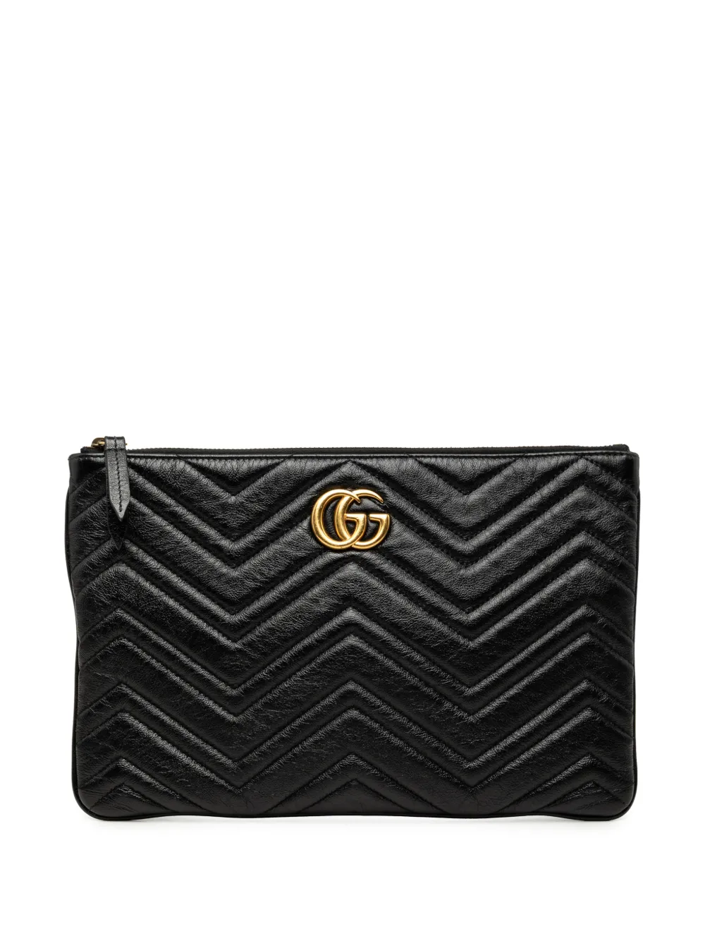 Gucci Pre-Owned 2016-2026 GG Marmont Matelasse Leather clutch bag - Nero