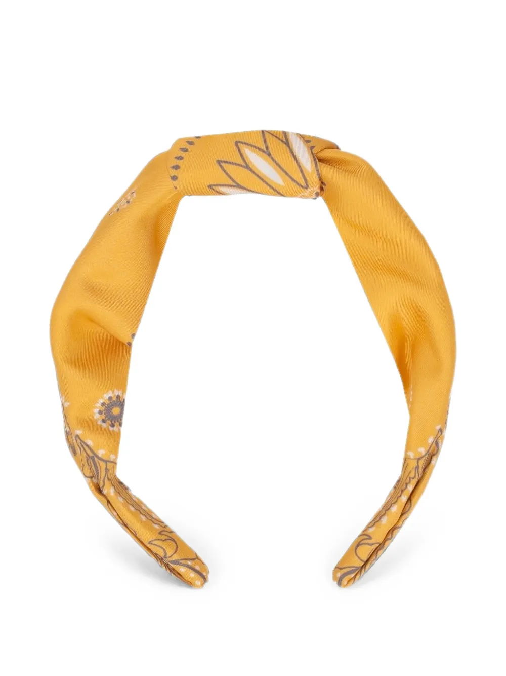 Mont Kiji floral-print knotted hairband - Gelb