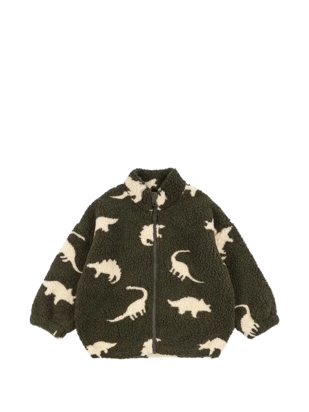 Konges Sløjd dinosaur-print fleece jacket - Verde