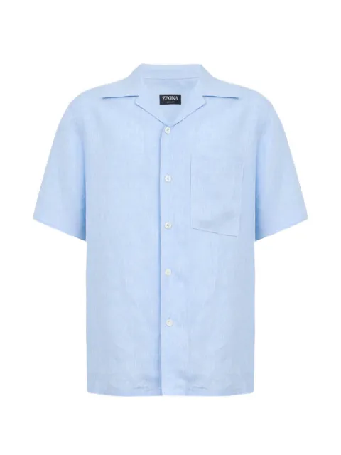 Zegna camisa con bolsillo en el pecho