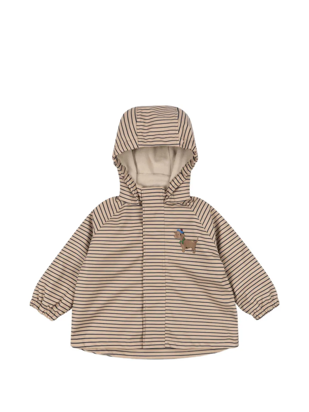 Konges Sløjd Rainy Palme striped dog-print jacket - Toni neutri