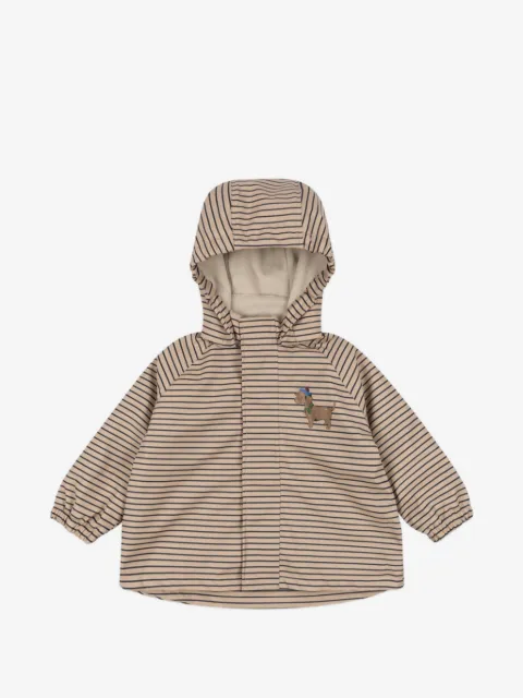 Konges Sløjd Rainy Palme striped dog-print jacket