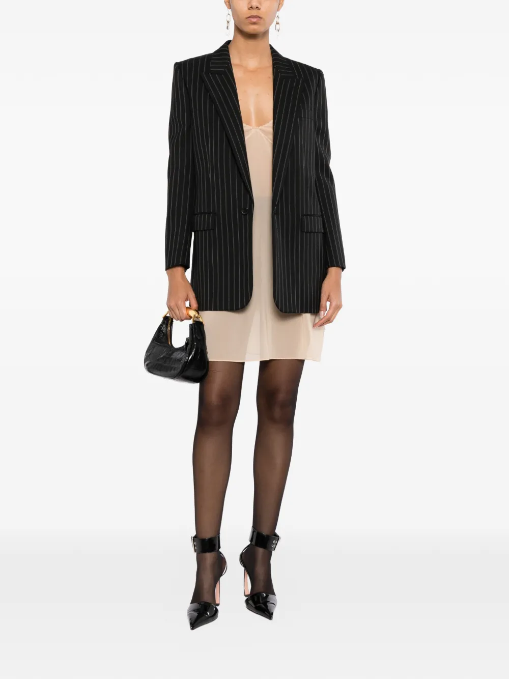 TOM FORD Georgette cocktail-slipdress met stretch Beige