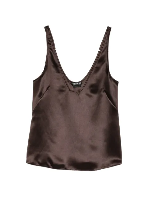 TOM FORD silk satin low neck tank top