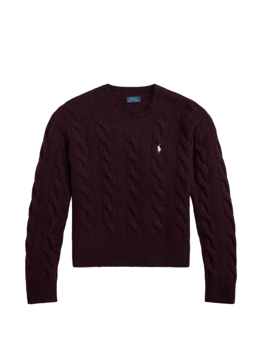 Polo Ralph Lauren cable-knit embroidered-logo sweater - Violett