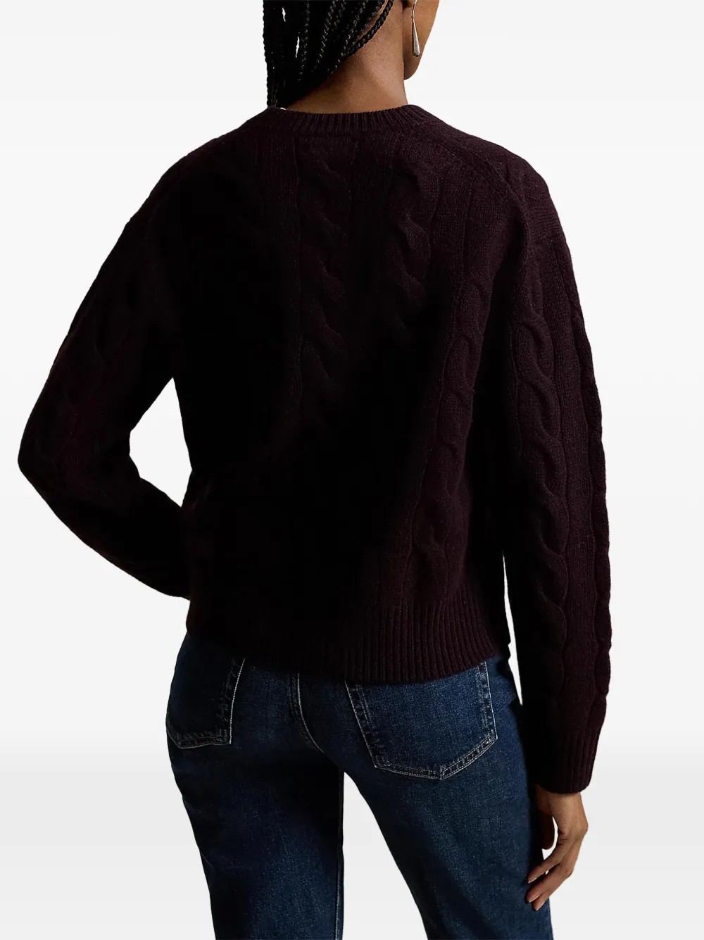 Polo Ralph Lauren Kabelgebreide trui met geborduurd logo Paars