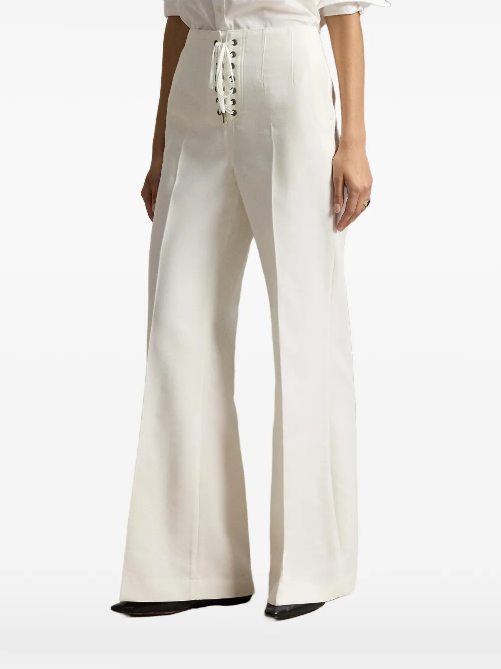 Polo Ralph Lauren Beaton cotton-wool lace-up trousers - Weiß