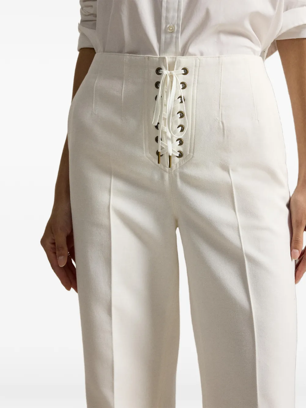 Polo Ralph Lauren Beaton katoenen-wollen broek Wit