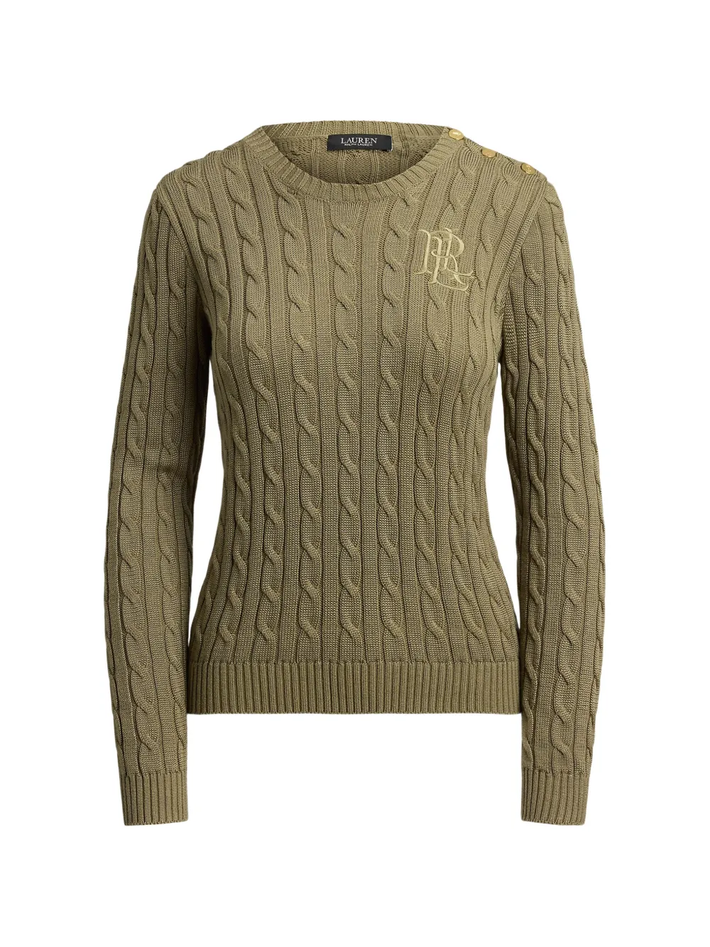 Lauren Ralph Lauren cable-knit button-detail sweater - Grün