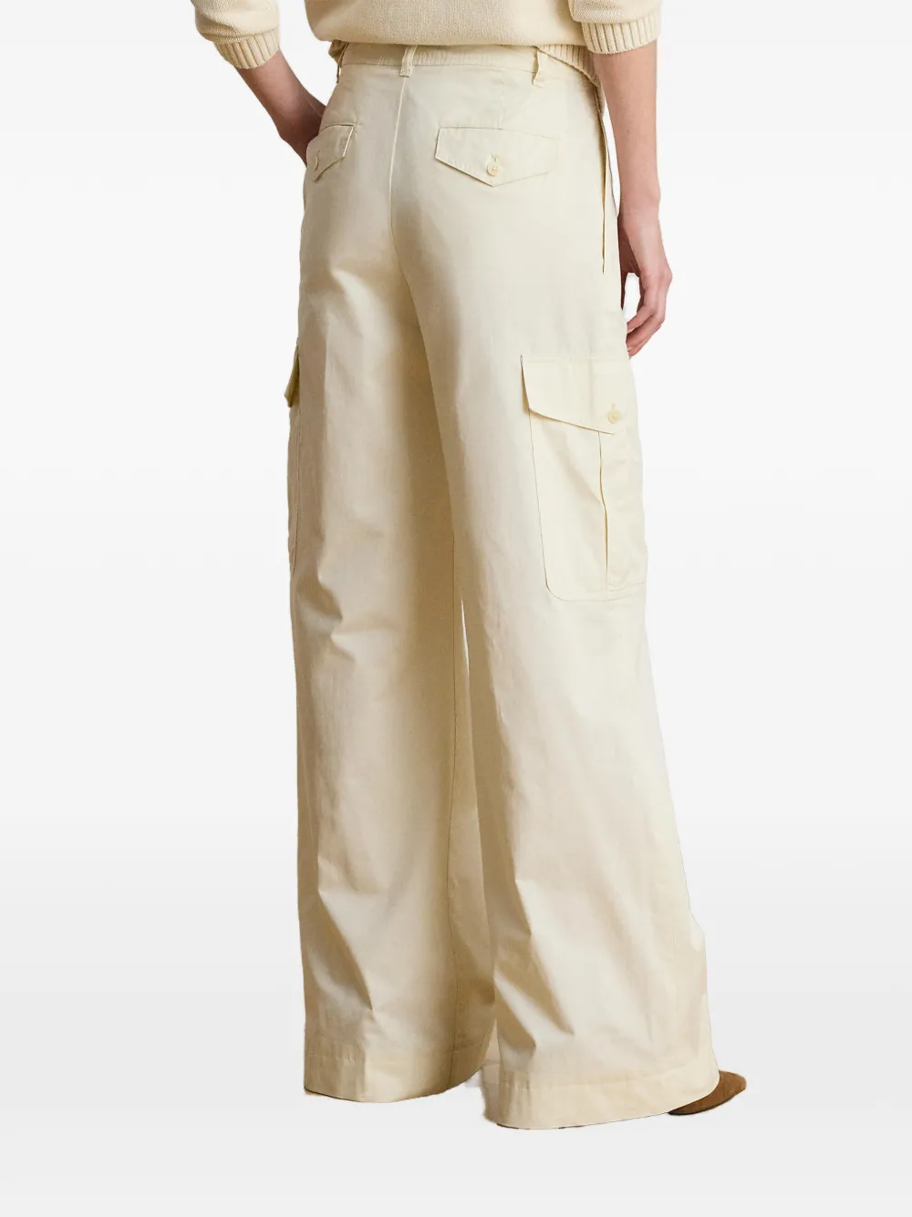 Lauren Ralph Lauren Geplooide cargo broek met wijde pijpen Beige
