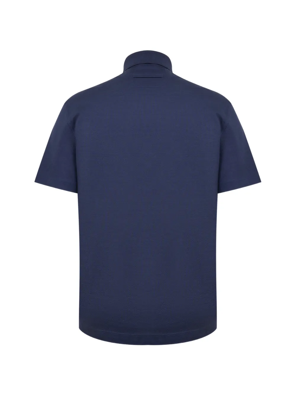 Zegna Marineblauw piquet katoenen poloshirt