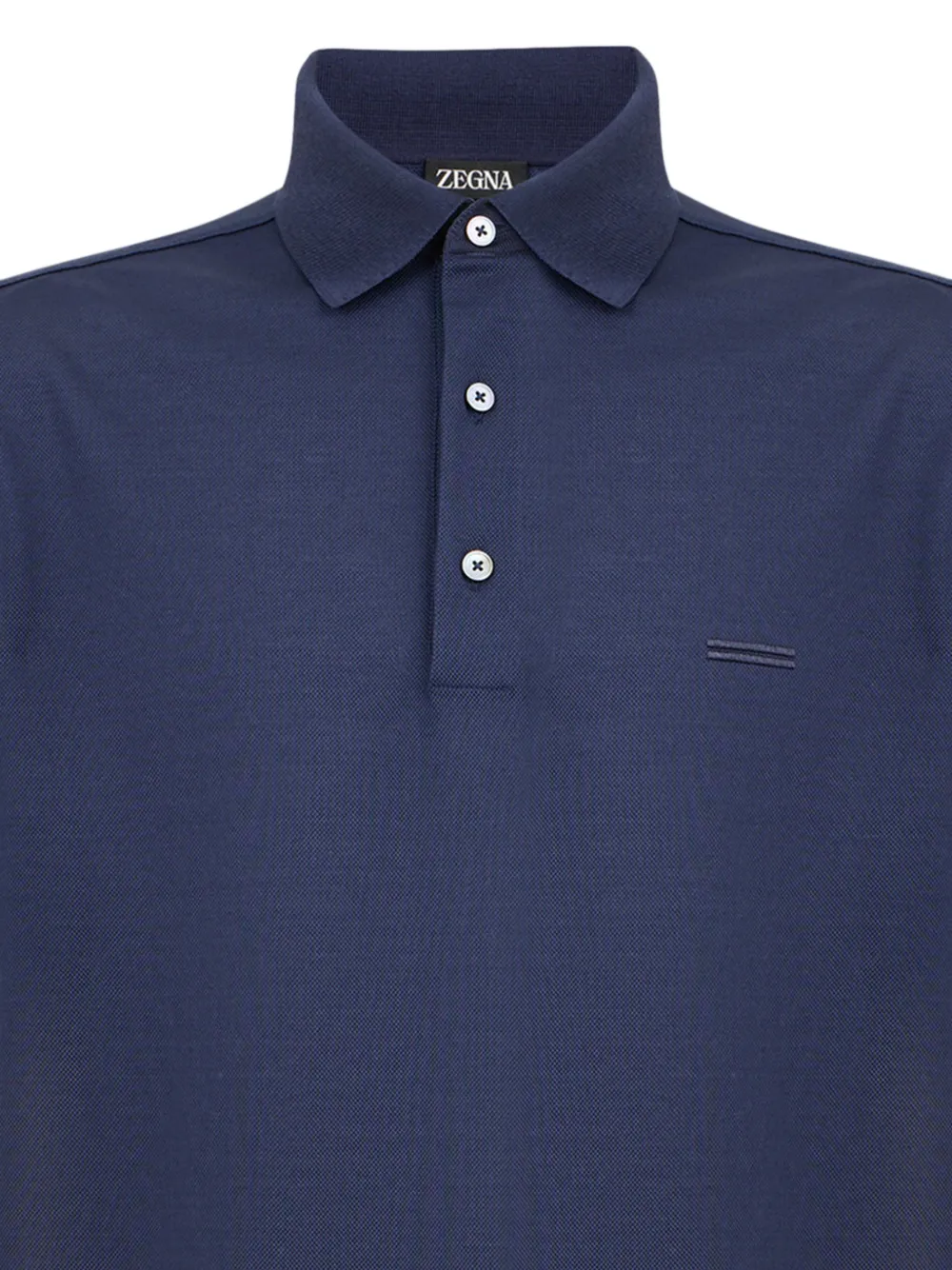 Zegna Marineblauw piquet katoenen poloshirt