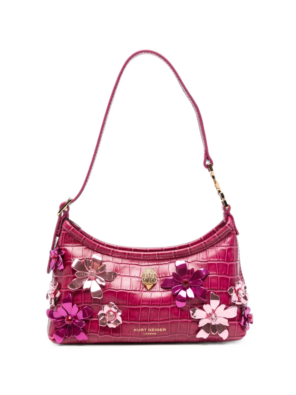 Kurt Geiger London Schultertasche mit Kroko-Effekt - Rosa