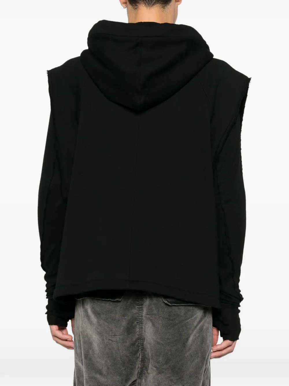 Thom Krom Gerafelde hoodie met rits Zwart