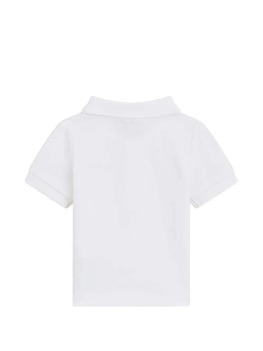 BOSS Kidswear Baby stretch-katoenen poloshirt met rode panda-badge Wit