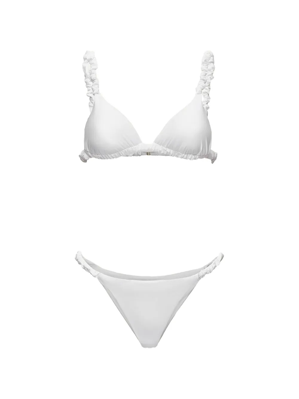 ME FUI ruffled triangle bikini - Weiß
