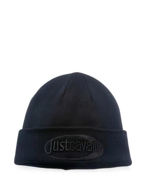 Just Cavalli logo-embroidered turn-up beanie hat