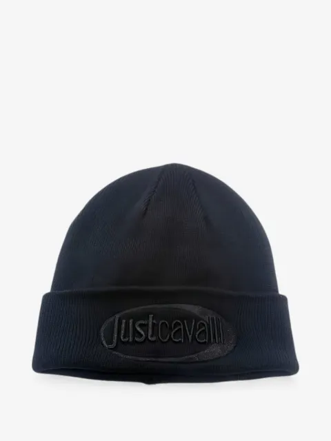 Just Cavalli logo-embroidered turn-up beanie hat