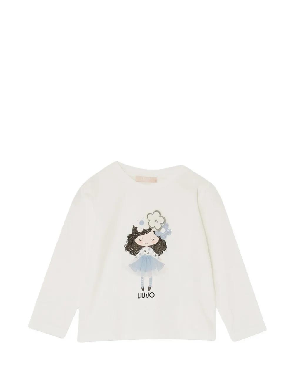 Liu Jo Kids graphic-print long-sleeve T-shirt - Toni neutri