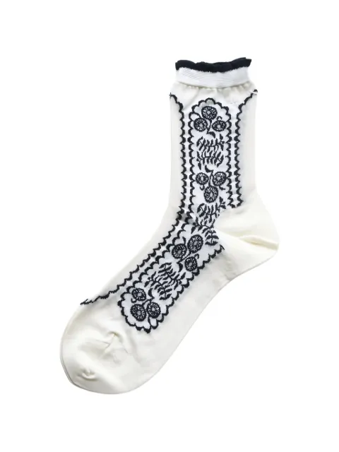 Antipast floral-intarsia ruffled socks