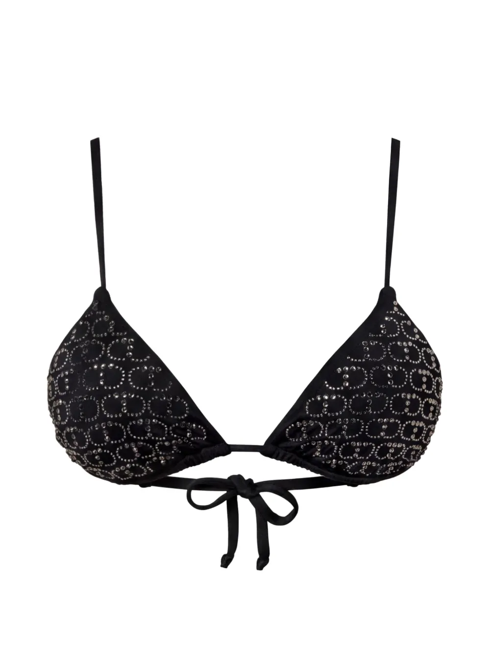 TWINSET triangle bikini top with Oval T rhinestones - Schwarz