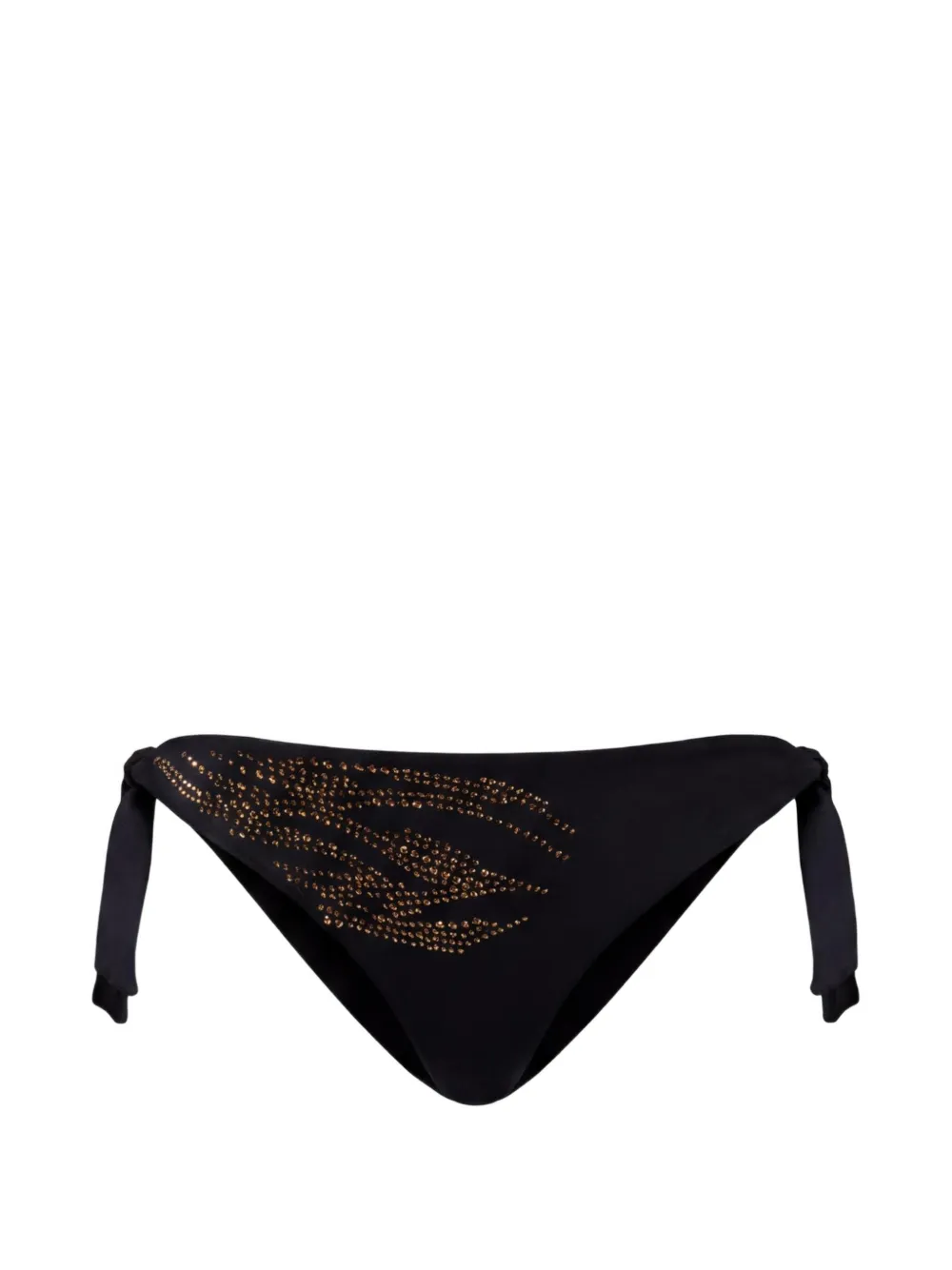 TWINSET bikini thong with animal pattern rhinestones - Schwarz