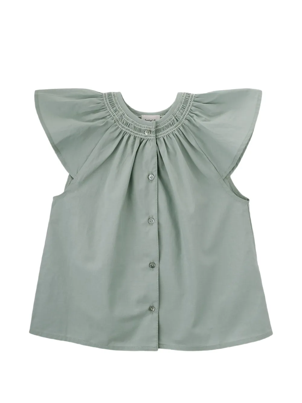 Knot Elissa smocked-neck ruffled-sleeve blouse - Grau