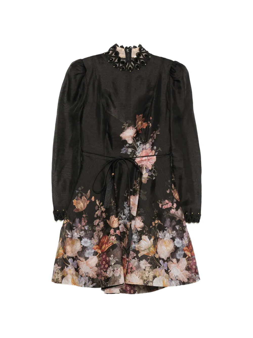 ZIMMERMANN Valiant Minikleid mit Blumenprint - Schwarz
