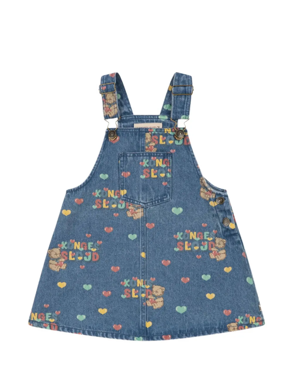 Konges Sløjd Magot jurk met teddy-print Blauw