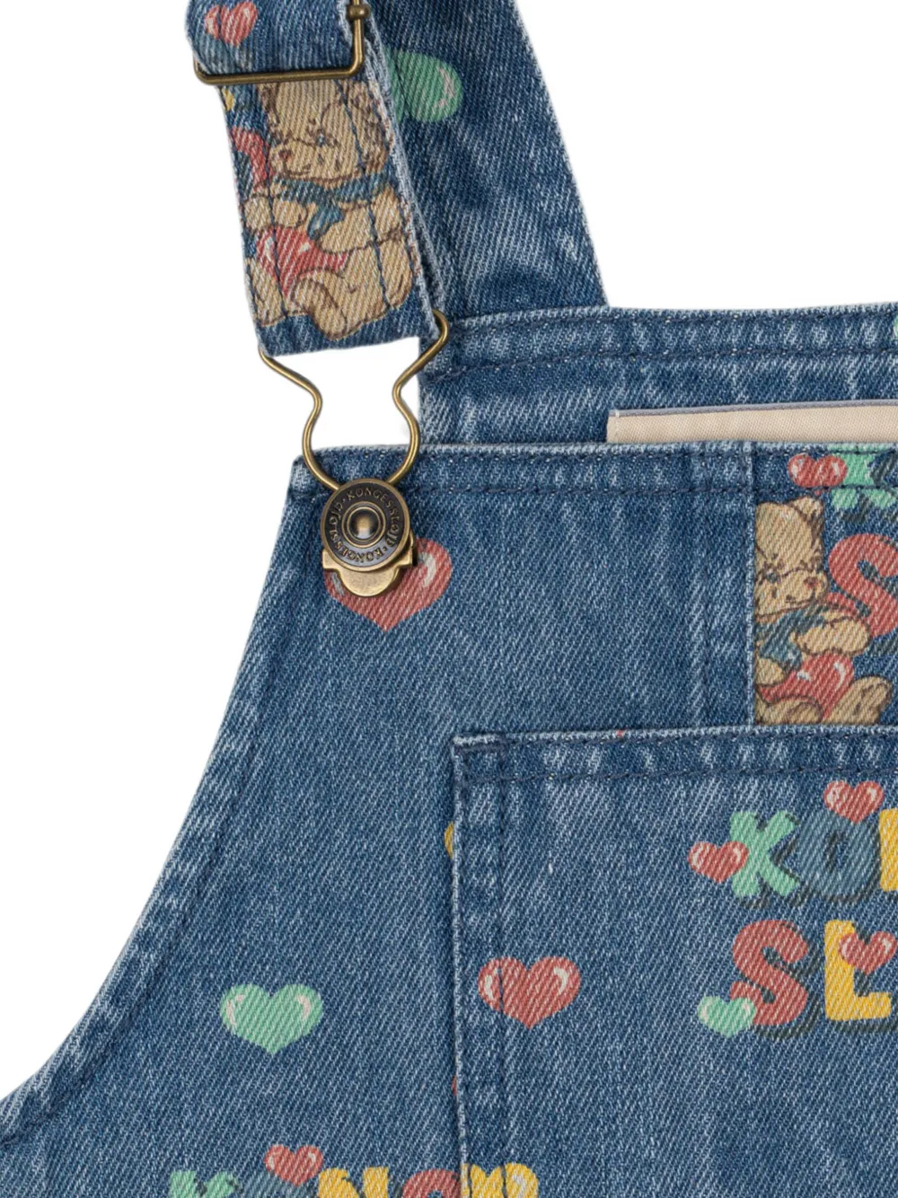 Konges Sløjd Magot jurk met teddy-print Blauw