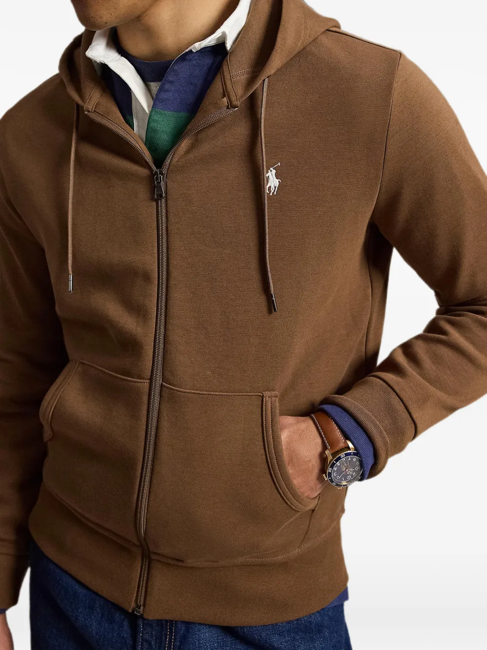 Polo Ralph Lauren Hoodie met geborduurd logo Bruin