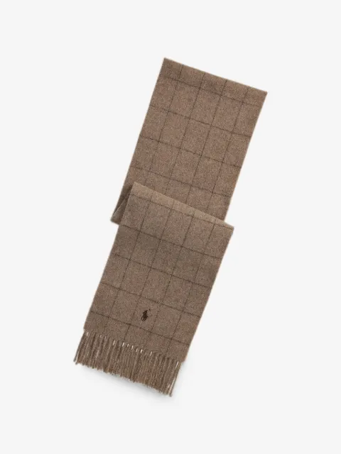 Polo Ralph Lauren check-pattern fringed scarf