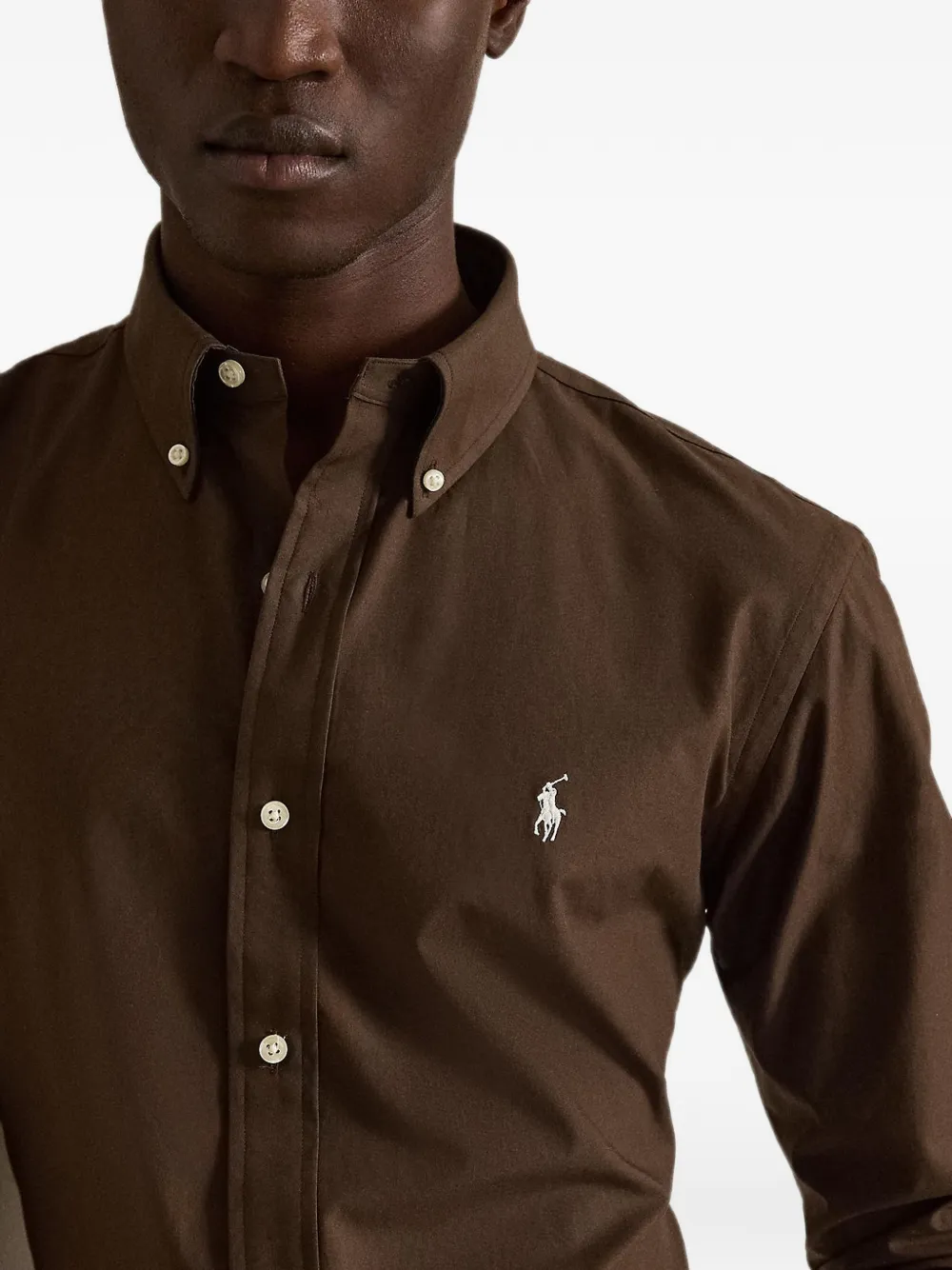 Polo Ralph Lauren Overhemd met geborduurd logo Bruin