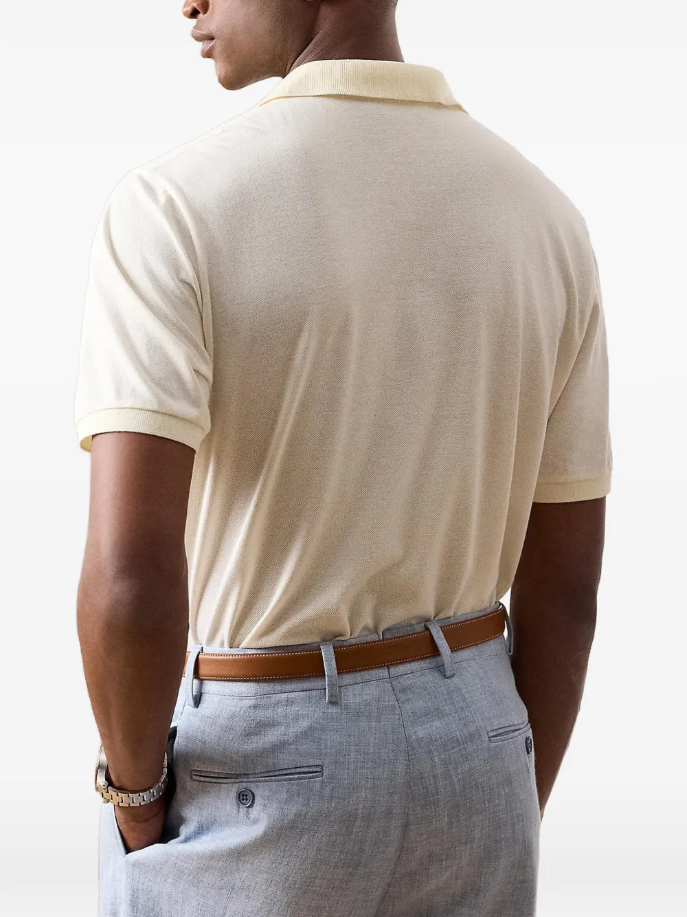Ralph Lauren Purple Label Poloshirt met geborduurde beer Beige